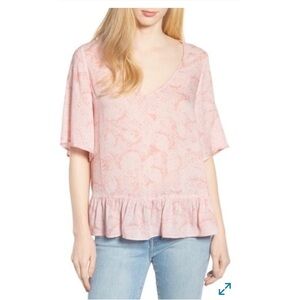 NWT Hinge blouse with ruffle hem S